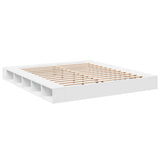 Bed Frame without Mattress White 183x203 cm King - Rear View