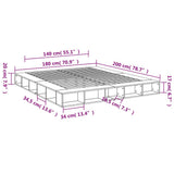 Bed Frame without Mattress White 183x203 cm King
