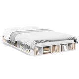 Bed Frame without Mattress White 135x190 cm - Front View