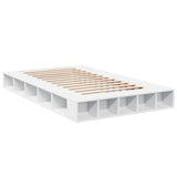 Bed Frame without Mattress White 135x190 cm - Side View