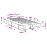 Bed Frame without Mattress White 135x190 cm - Extra Image