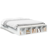 Bed Frame without Mattress White 150x200 cm - Front View