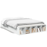Bed Frame without Mattress White 135x190 cm - Front View