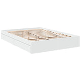 Bed Frame with Drawers without Mattress White 150x200 cm - Side View