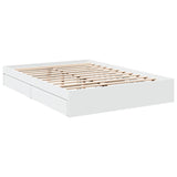 Bed Frame with Drawers without Mattress White 150x200 cm - Rear View