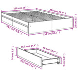 Bed Frame with Drawers without Mattress White 150x200 cm - Extra Image