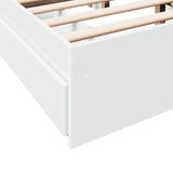 Bed Frame with Drawers without Mattress White 135x190 cm - Low Angle