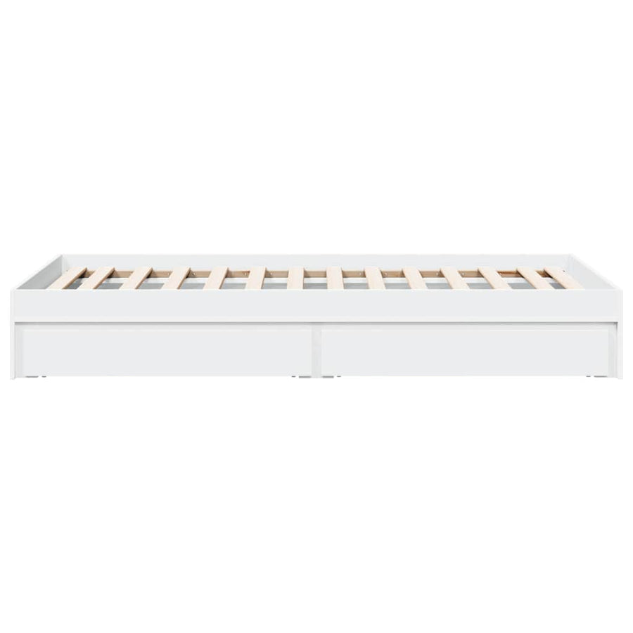 Bed Frame with Drawers without Mattress White 90x190 cm