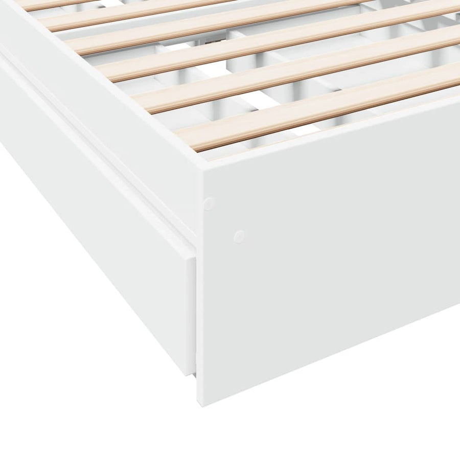 Bed Frame with Drawers without Mattress White 90x190 cm