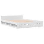 Bed Frame with Drawers without Mattress White 150x200 cm
