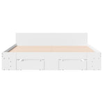 Bed Frame with Drawers without Mattress White 150x200 cm