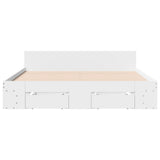 Bed Frame with Drawers without Mattress White 150x200 cm - Top-Down View