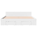 Bed Frame with Drawers without Mattress White 135x190 cm