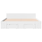 Bed Frame with Drawers without Mattress White 135x190 cm