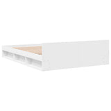 Bed Frame with Drawers without Mattress White 135x190 cm - Rear View