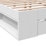 Bed Frame with Drawers without Mattress White 135x190 cm - Low Angle