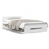 Bed Frame with Drawer without Mattress White 90x190 cm - Front View