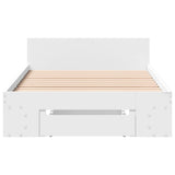 Bed Frame with Drawer without Mattress White 90x190 cm - Top-Down View