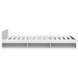 Bed Frame with Drawer without Mattress White 90x190 cm - 45-Degree Angle