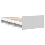 Bed Frame with Drawer without Mattress White 90x190 cm - Rear View