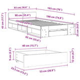 Bed Frame with Drawer without Mattress White 90x190 cm - Extra Image