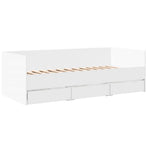 Daybed with Drawers without Mattress White 90x190 cm