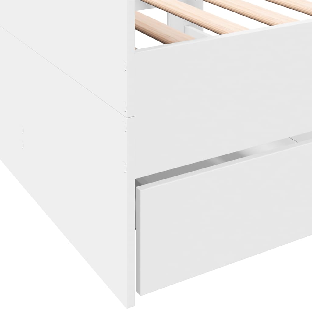Daybed with Drawers without Mattress White 90x190 cm
