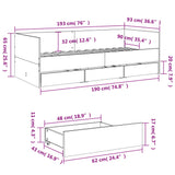 Daybed with Drawers without Mattress White 90x190 cm - Extra Image