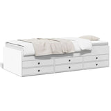 Daybed with Drawers without Mattress White 90x190 cm - Front View