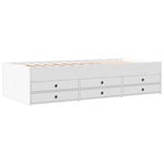 Daybed with Drawers without Mattress White 90x190 cm