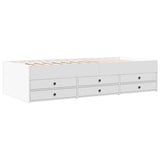 Daybed with Drawers without Mattress White 90x190 cm - Side View
