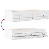 Daybed with Drawers without Mattress White 90x190 cm