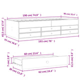 Daybed with Drawers without Mattress White 90x190 cm - Extra Image