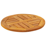 Table Top Ø40x2 cm Round Solid Wood Acacia - Top-Down View