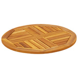 Table Top Ø60x2 cm Round Solid Wood Acacia - Top-Down View