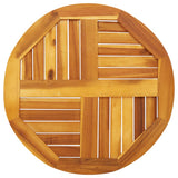 Table Top Ø60x2 cm Round Solid Wood Acacia - Rear View