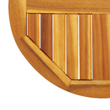 Table Top Ø60x2 cm Round Solid Wood Acacia - Close-Up Angle