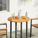 Table Top Ø70x2 cm Round Solid Wood Acacia - Front View