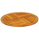 Table Top Ø70x2 cm Round Solid Wood Acacia - Top-Down View