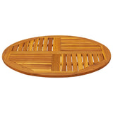 Table Top Ø90x2.2 cm Round Solid Wood Acacia - Side View