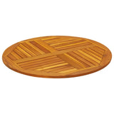 Table Top Ø90x2.2 cm Round Solid Wood Acacia - Top-Down View