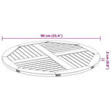 Table Top Ø90x2.2 cm Round Solid Wood Acacia - Low Angle