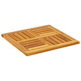 Table Top 50x50x2 cm Square Solid Wood Acacia - Top-Down View