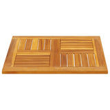 Table Top 60x60x2 cm Square Solid Wood Acacia - Side View