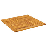 Table Top 80x80x2.2 cm Square Solid Wood Acacia - Top-Down View