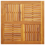 Table Top 90x90x2.2 cm Square Solid Wood Acacia - Front View