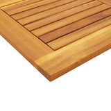 Table Top 90x90x2.2 cm Square Solid Wood Acacia - Close-Up Angle