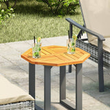 Table Top 50x50x2 cm Octagonal Solid Wood Acacia - Front View