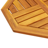 Table Top 50x50x2 cm Octagonal Solid Wood Acacia - Close-Up Angle