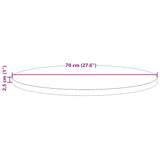 Table Top Round Wax Brown Ø70x2.5 cm Solid Wood Pine - Low Angle